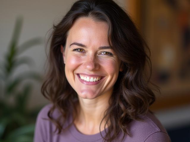 Photo of founder, Elara Vance, smiling approachably